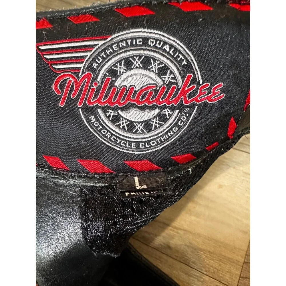 Milwaukee Biker Leather Chaps Men Large Black Adjustable Waist Motorcycle Cowboy